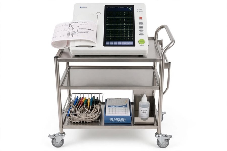 12-Lead ECG / EKG Cart System - MORTANIQ-DX-2503